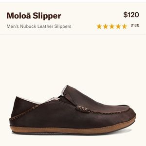OluKai Moloā Men’s Slipper Dark Wood US 12 NWT